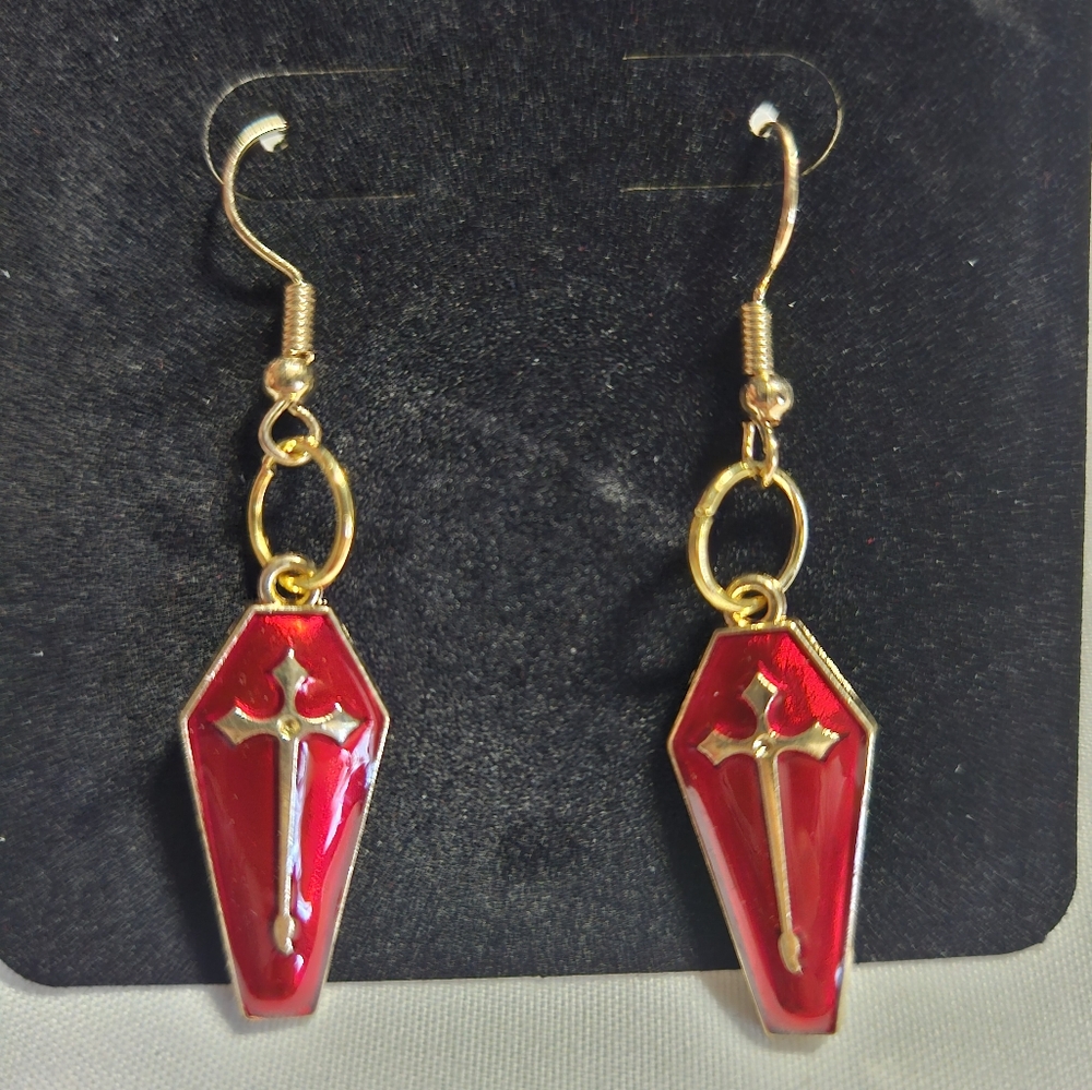 5/$20 Handcrafted Red Tomb Earrings | Lightweight Enamel Earrings